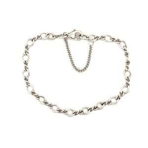 James Avery Sterling Silver Twisted Wire Link Charm Bracelet 7 Inch